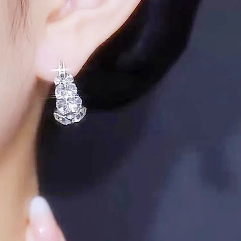 Boucles d'Oreilles Élégantes et Exquises à Paillettes en Forme de Cerceau