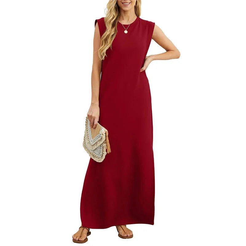 (💗Offre spéciale - 50% de réduction)Robe décontractée sans rides pour femmes avec ourlet fendu
