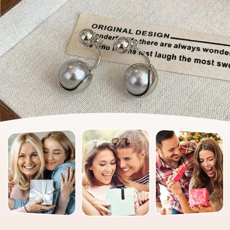 Boucles d'oreilles élégantes en perles grises