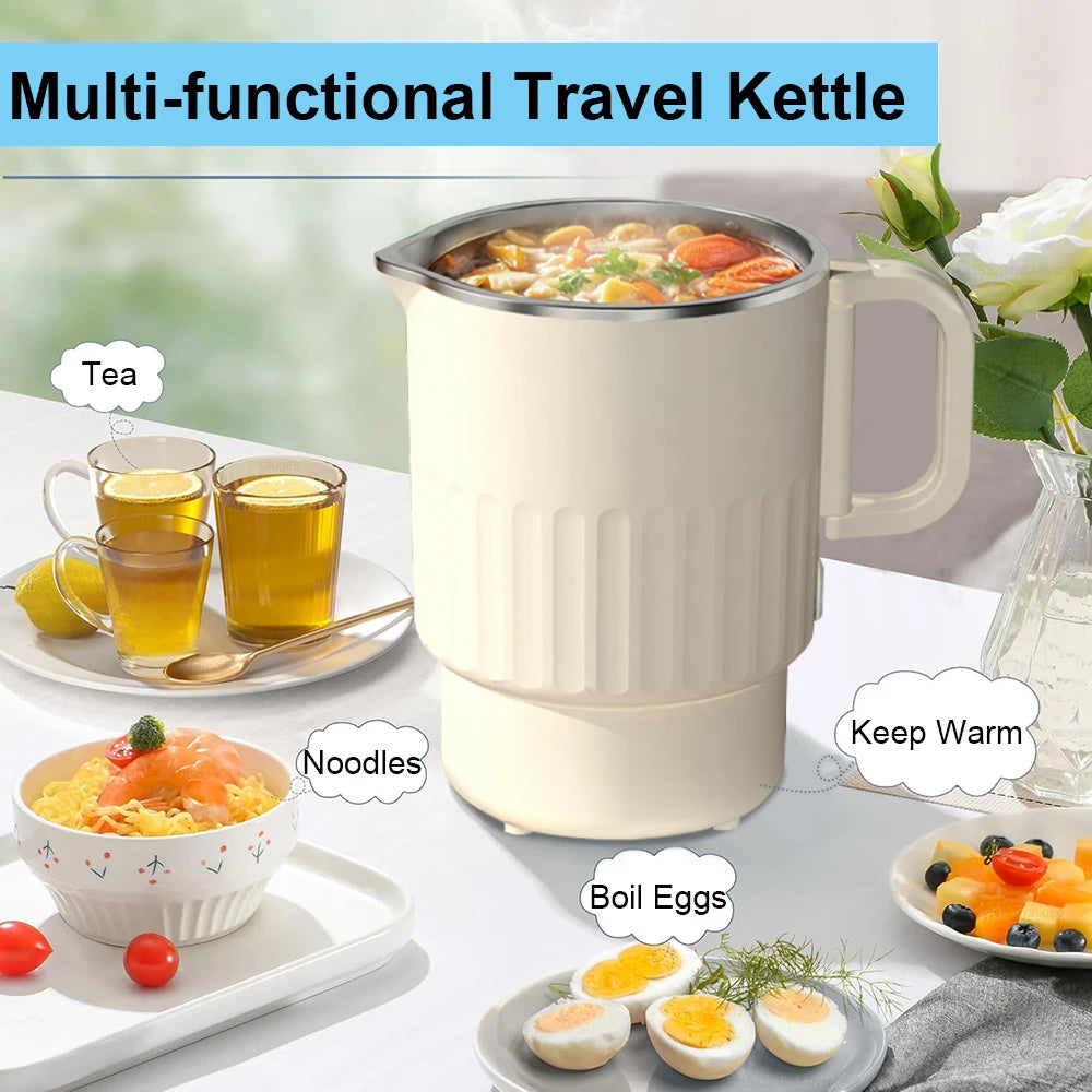 COOSKR 1000ml electric soup kettle multi-function cooker with boiling, steaming, and pouring features”