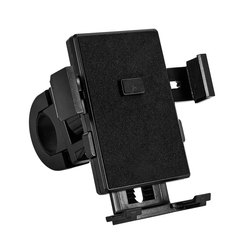 Universal phone holder mount for stroller, bike, and cart handlebars”