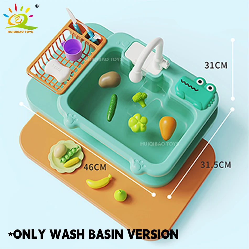 “Interactive dishwasher toy sink for kids – water play kitchen set”
