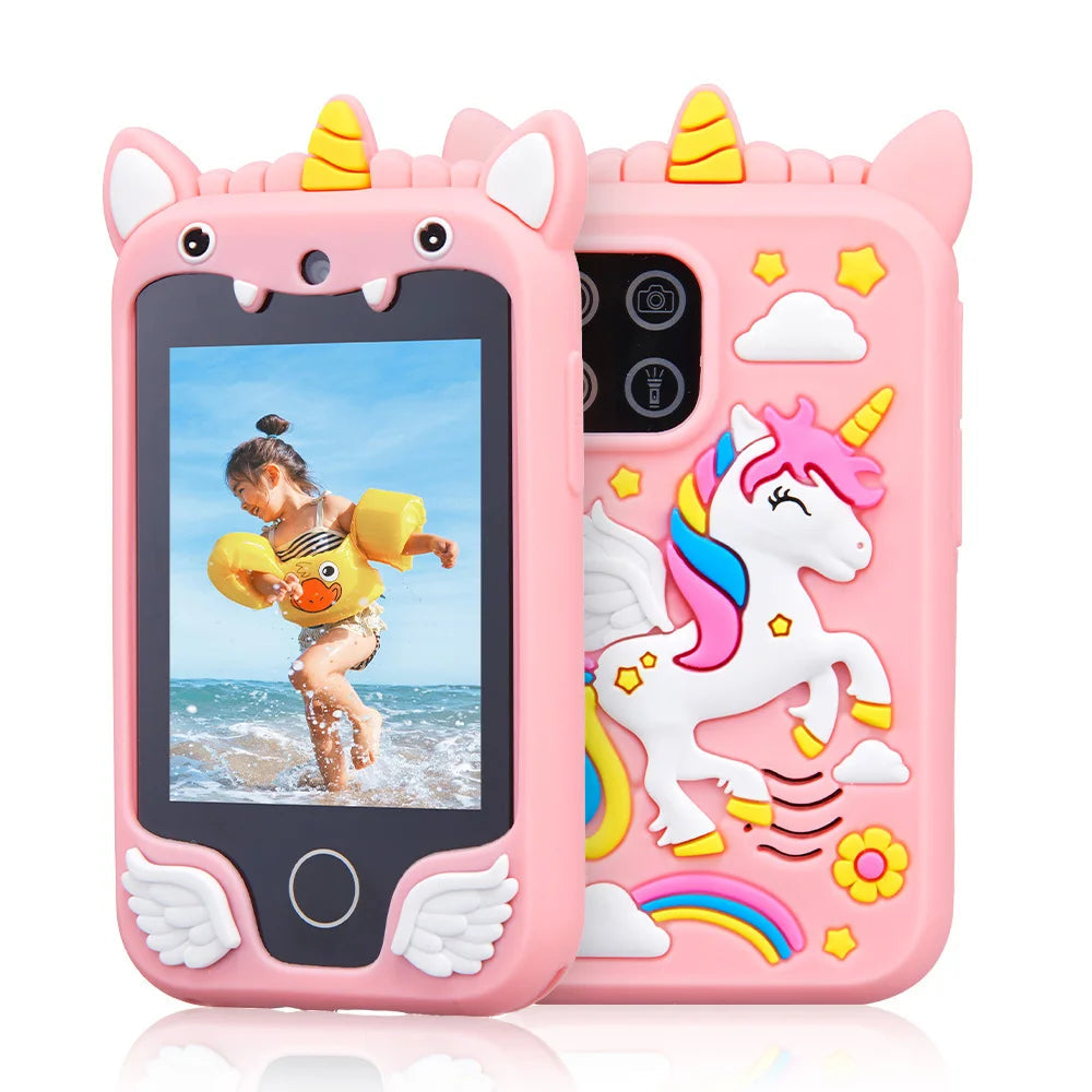 Cute kids digital camera with unicorn design and protective case”
