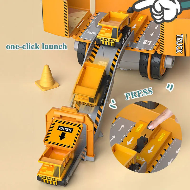 Build and play construction vehicle toy set with manual screwdriver