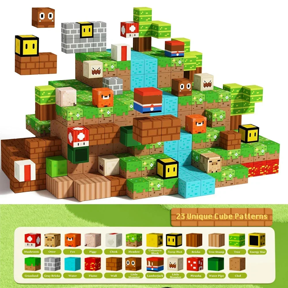 Pixel block battle game for kids with creative building and duel action