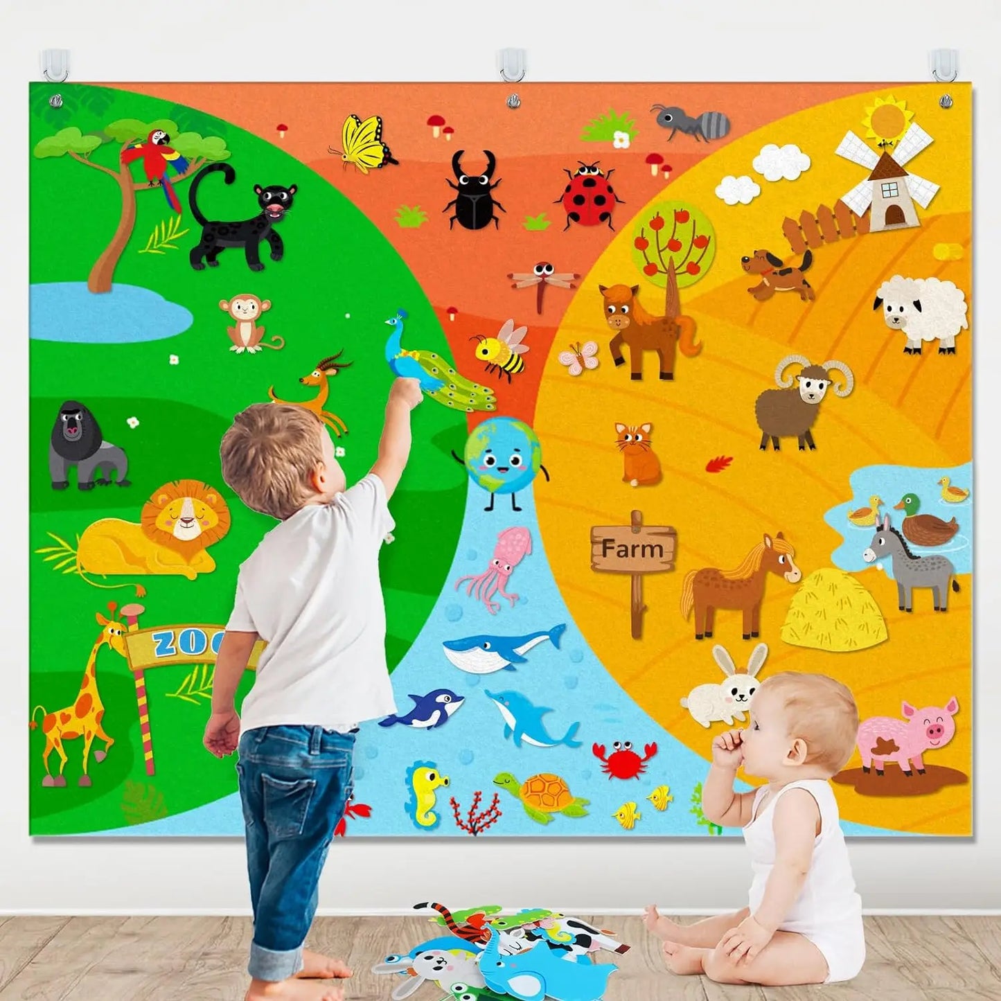 “Felt board zoo theme – interactive animal board”