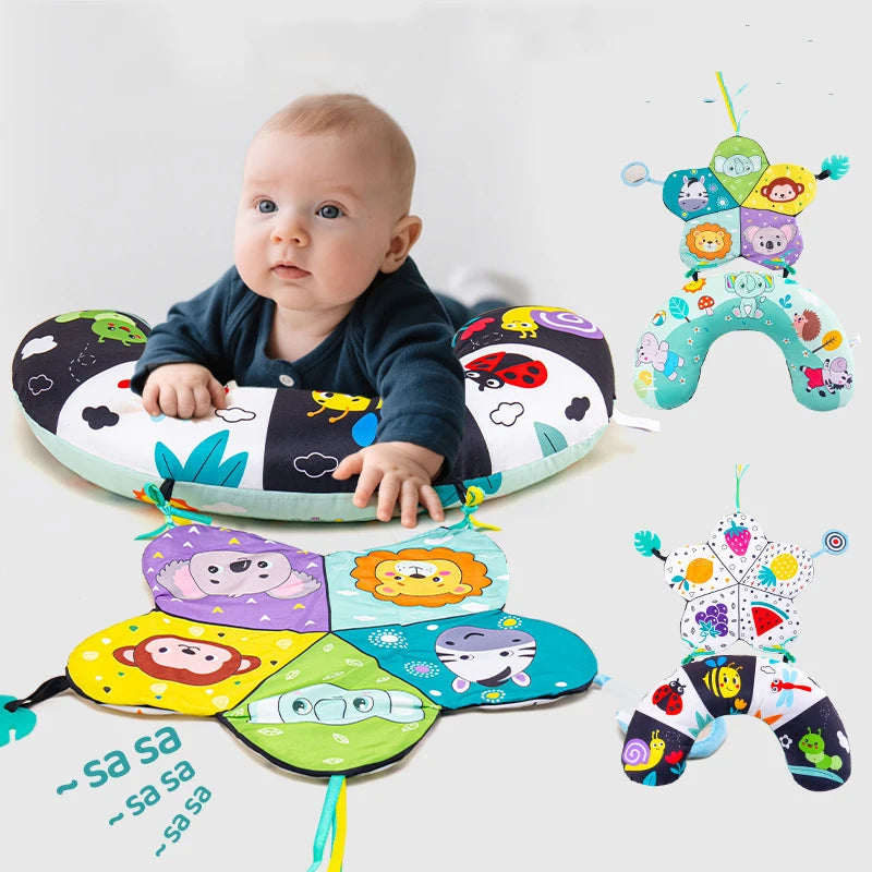 Tummy Time Baby Pillow & Mat – Sensory Support Playset