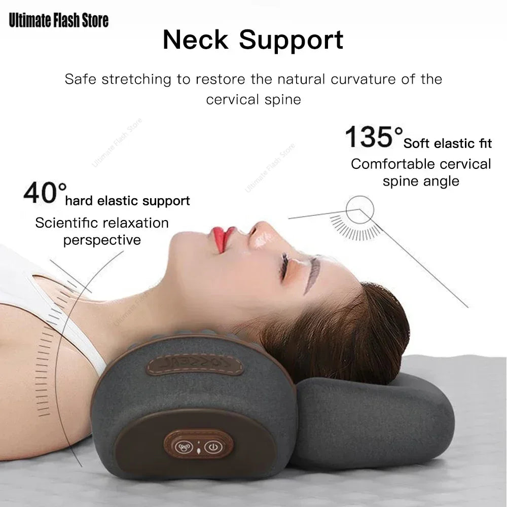Heated electric shiatsu neck massager pillow with ergonomic design for deep tissue relief