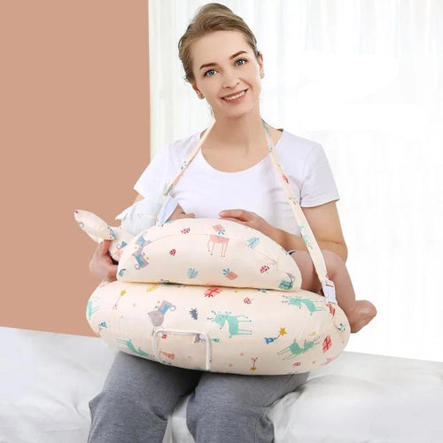 Adjustable nursing pillow for breastfeeding support with comfortable layers”
