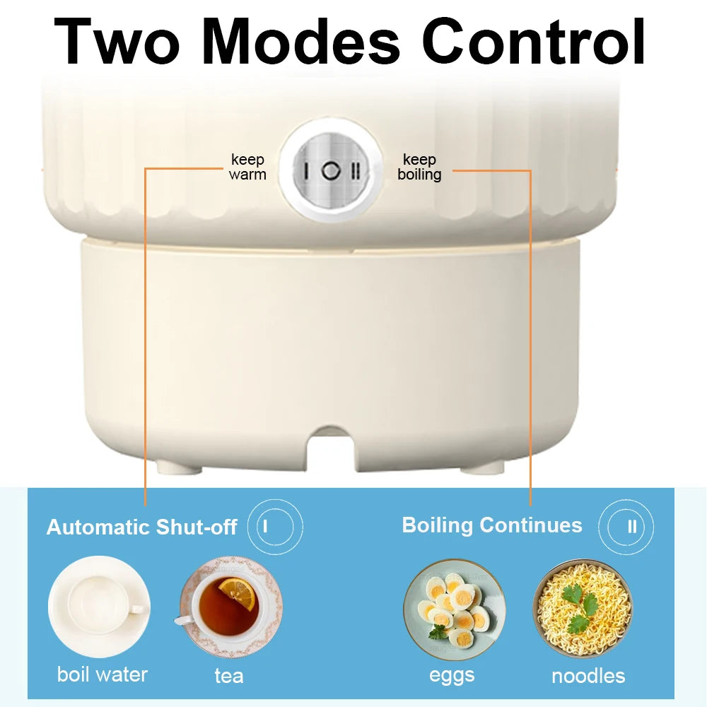 COOSKR 1000ml electric soup kettle multi-function cooker with boiling, steaming, and pouring features”