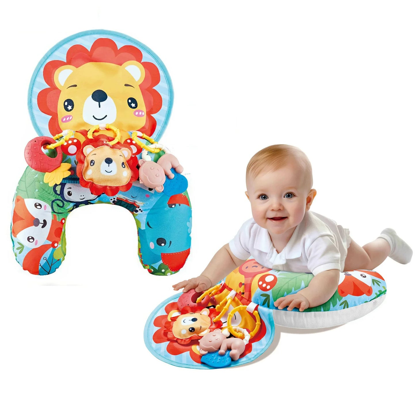Tummy Time Baby Pillow & Mat – Sensory Support Playset
