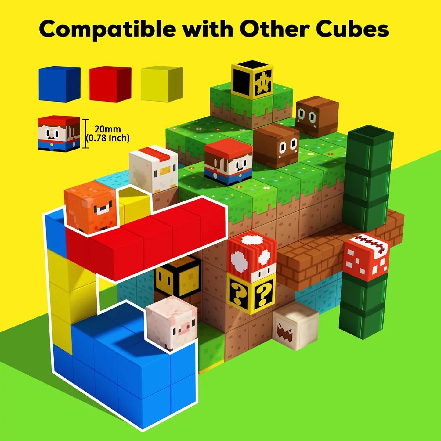 Pixel block battle game for kids with creative building and duel action