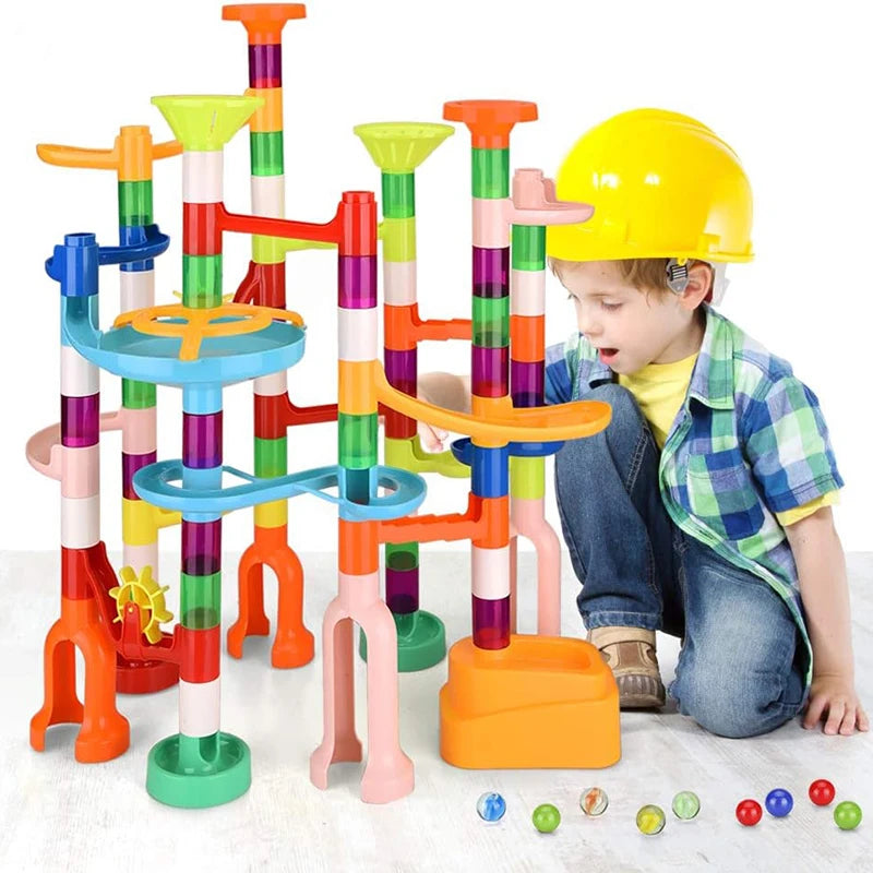 Marble run toy set for kids – educational building toy for creativity and motor skill