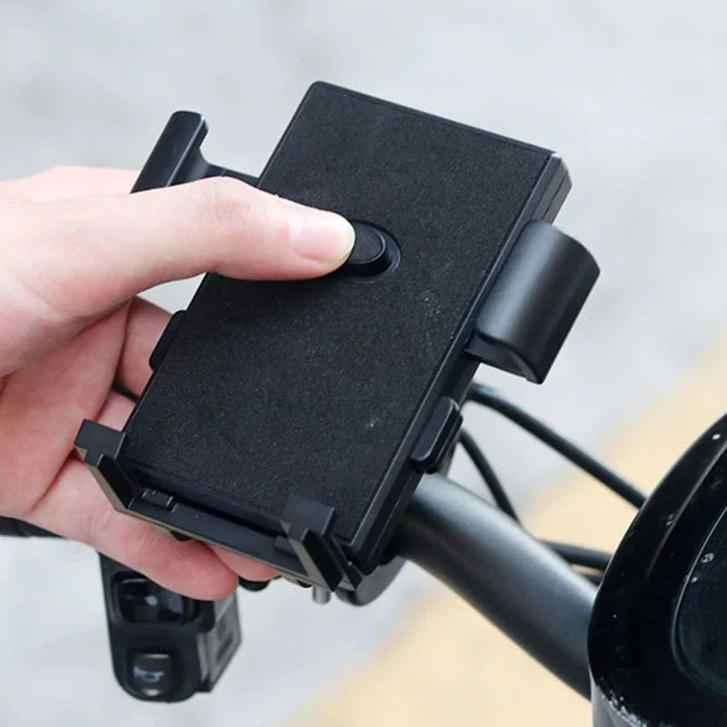Universal phone holder mount for stroller, bike, and cart handlebars”
