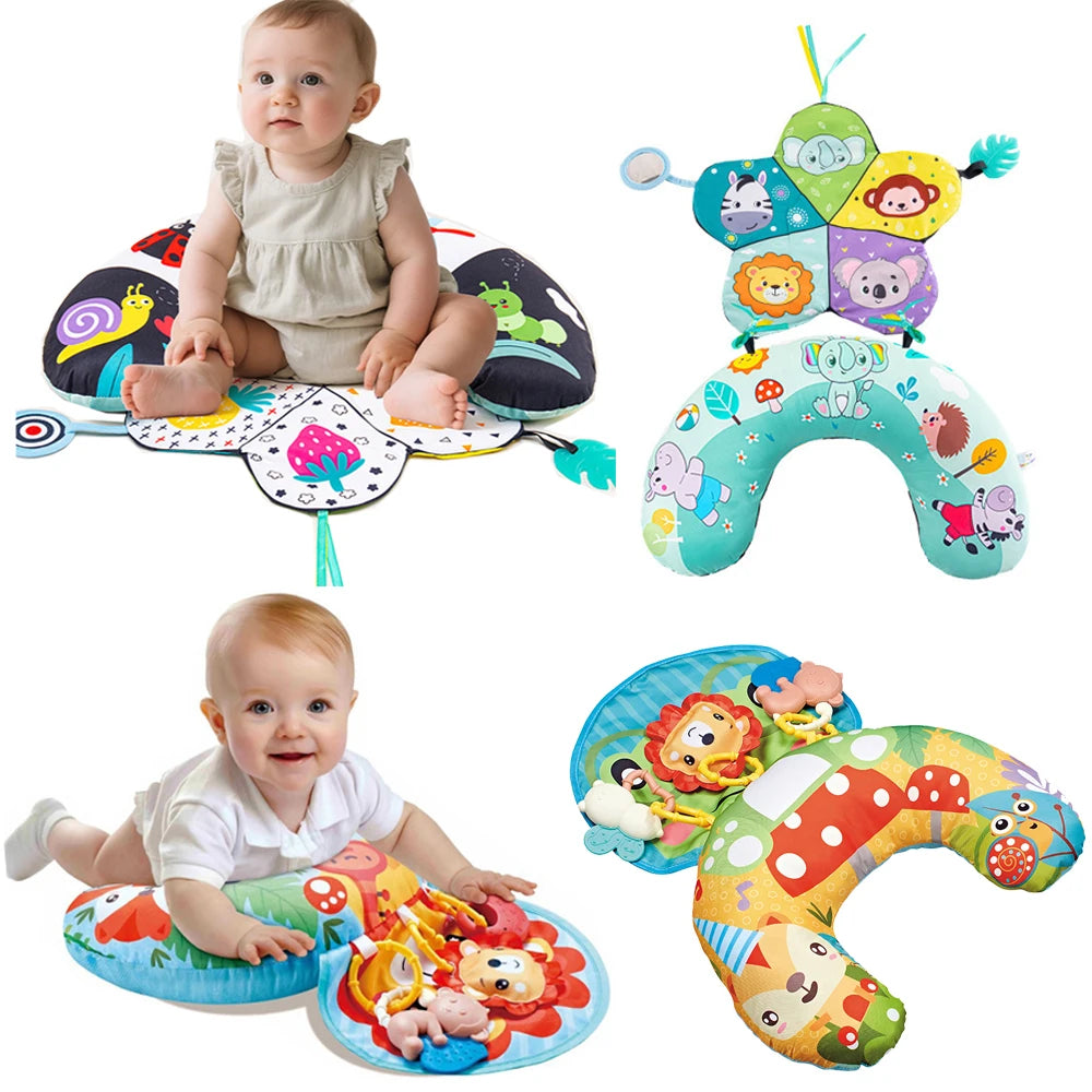 Tummy Time Baby Pillow & Mat – Sensory Support Playset