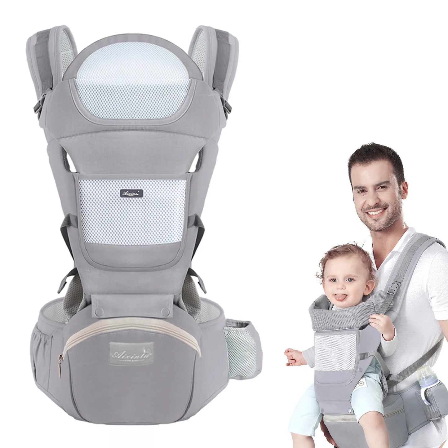 Ergonomic Baby Carrier with Hip Seat – Breathable, All-Position