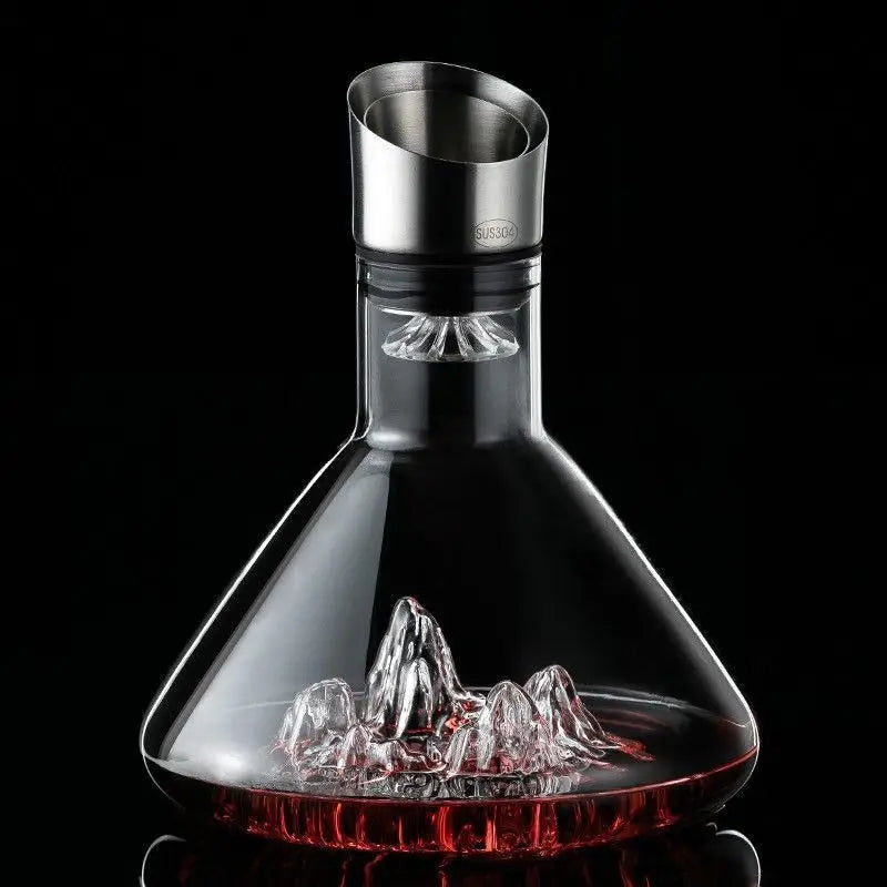 Luxury wine decanter with aerator – crystal glass carafe for red wine serving and flavor enhancement