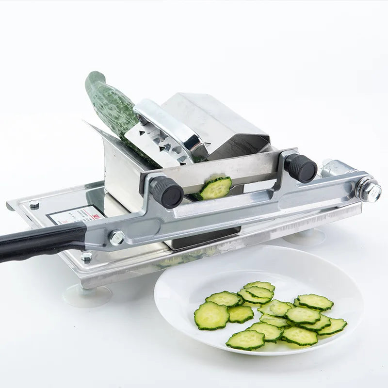 Manual stainless steel meat slicer – heavy-duty cutter for frozen meat and ribs