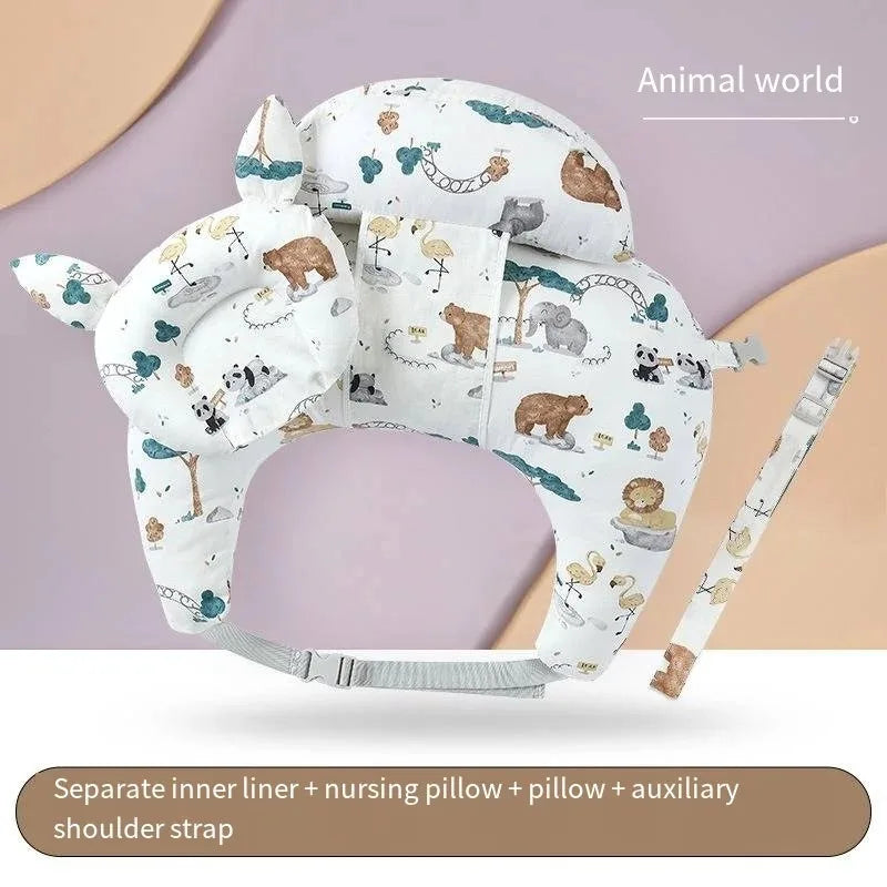 Adjustable nursing pillow for breastfeeding support with comfortable layers”