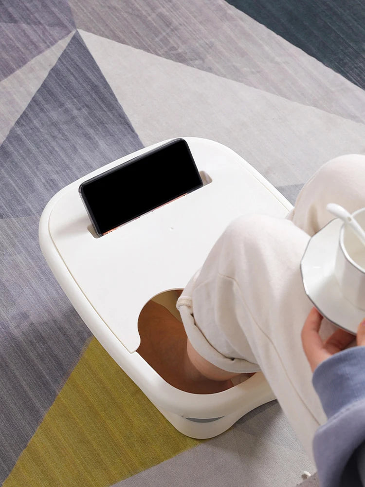 Collapsible foot soaking tub for plantar fasciitis, heel spurs and sore feet – foldable spa basin for pain relief and relaxation