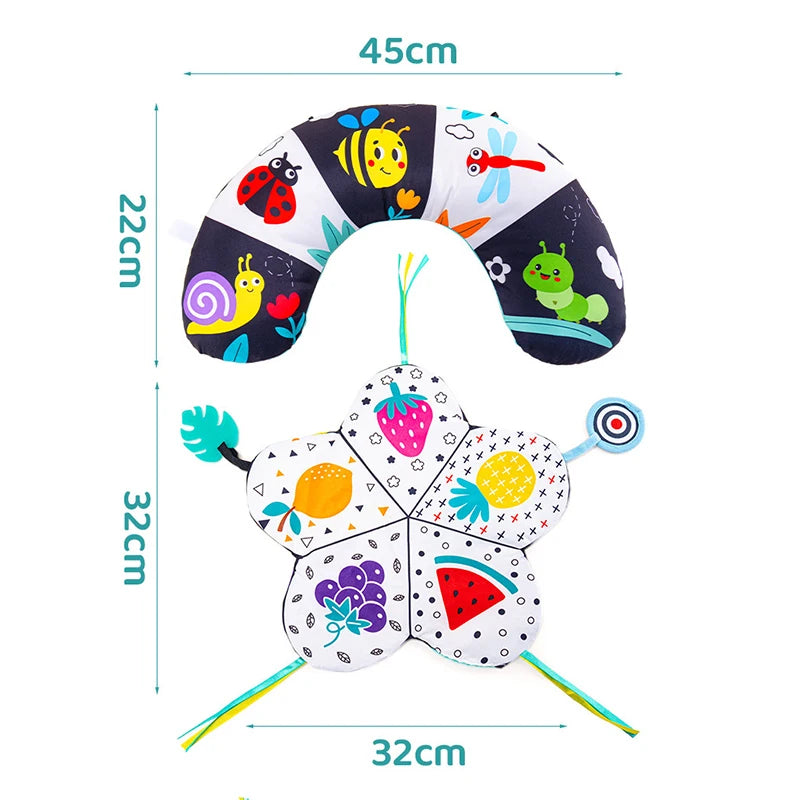 Tummy Time Baby Pillow & Mat – Sensory Support Playset