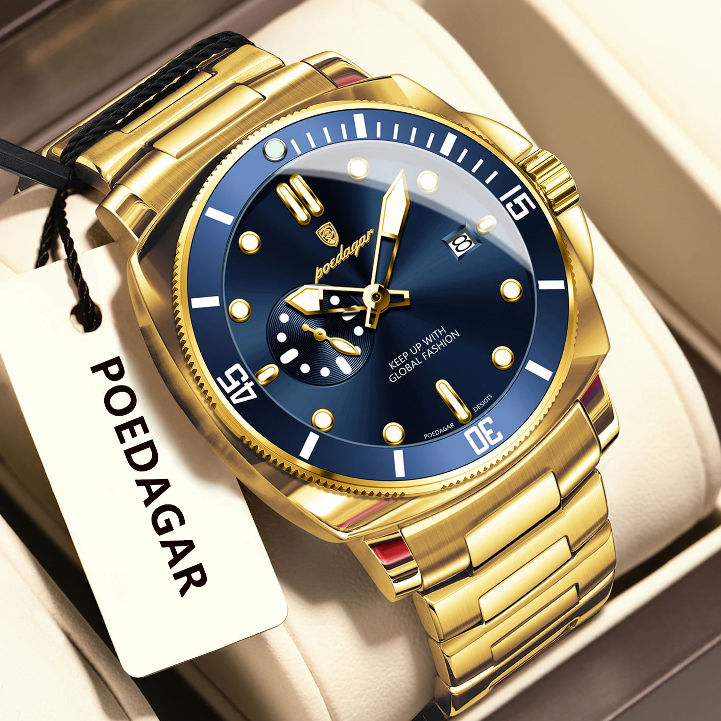 Pagani Design red diver watch with stainless steel bracelet and bold red dial