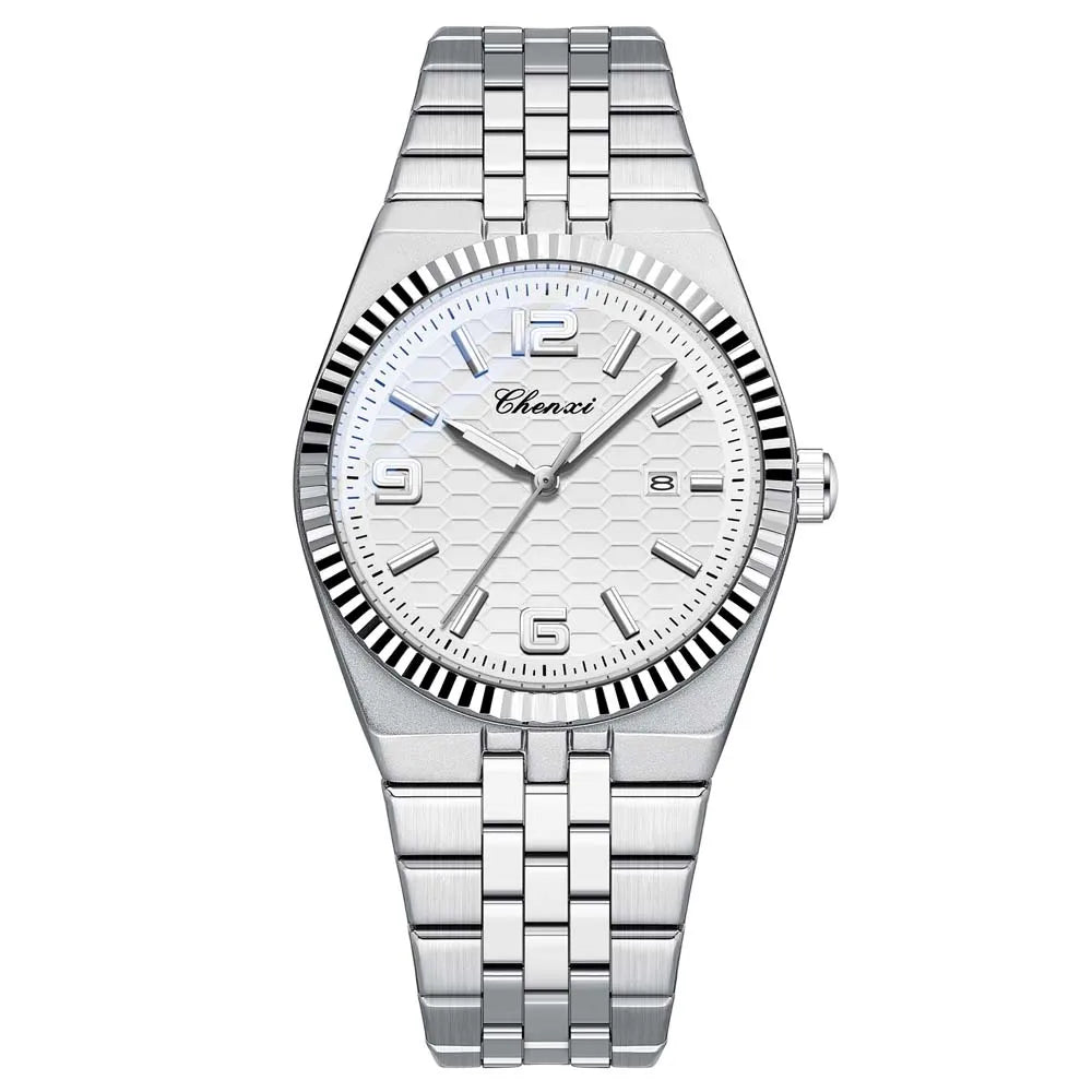 Cheetah men’s luxury watch with green textured dial and stainless steel bracelet