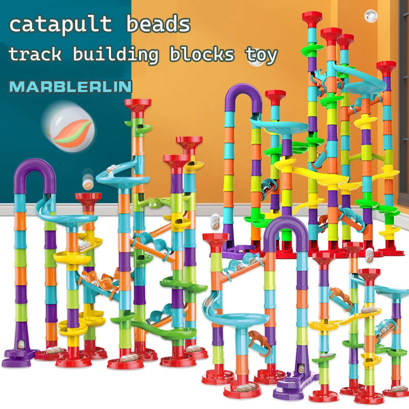 Marble run toy set for kids – educational building toy for creativity and motor skill