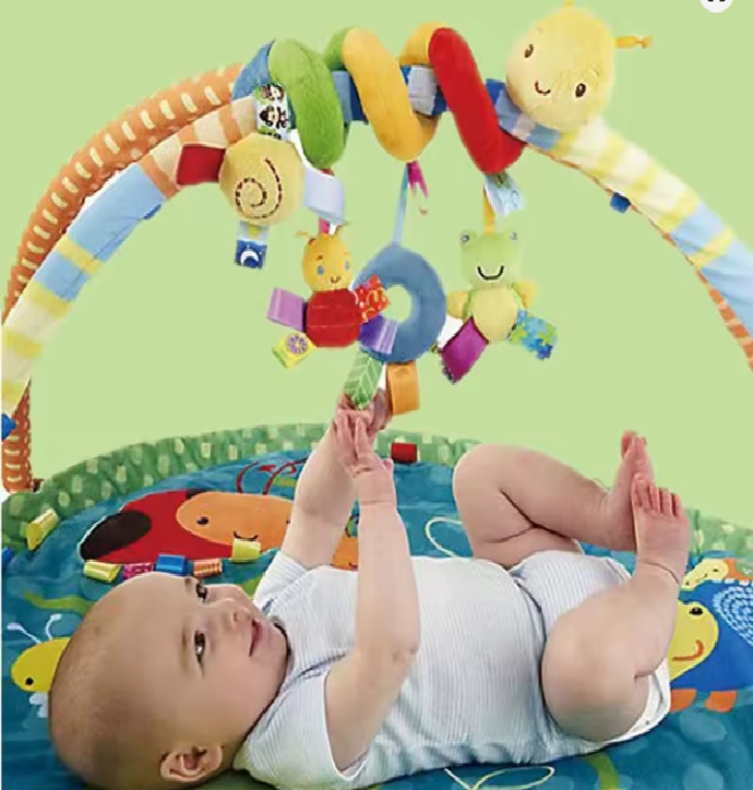 Plush Spiral Car Seat Toy – Sensory Animal Activity for Infants