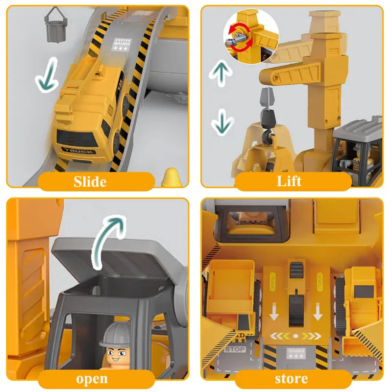 Build and play construction vehicle toy set with manual screwdriver