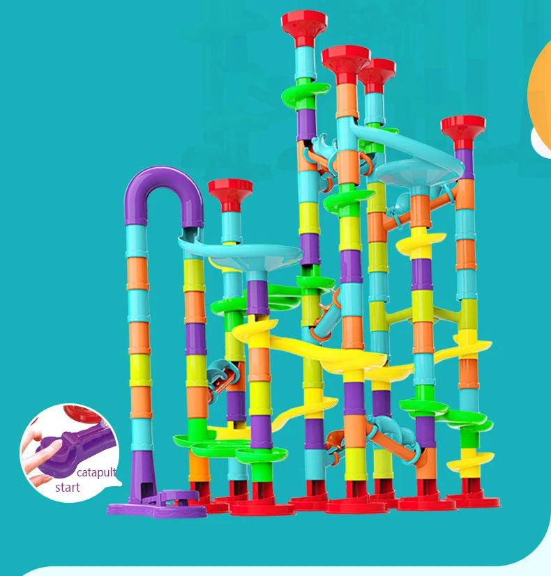 Marble run toy set for kids – educational building toy for creativity and motor skill
