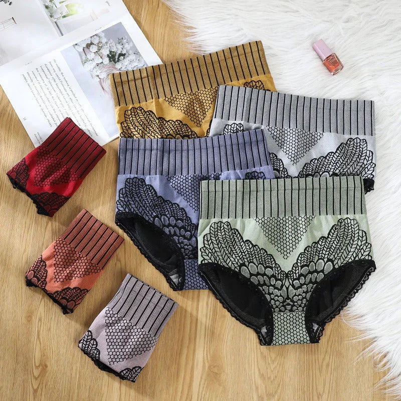 (🔥Achetez-en 1 et obtenez-en 5 gratuitement 🔥) Culotte à Taille Haute en Dentelle pour Femmes