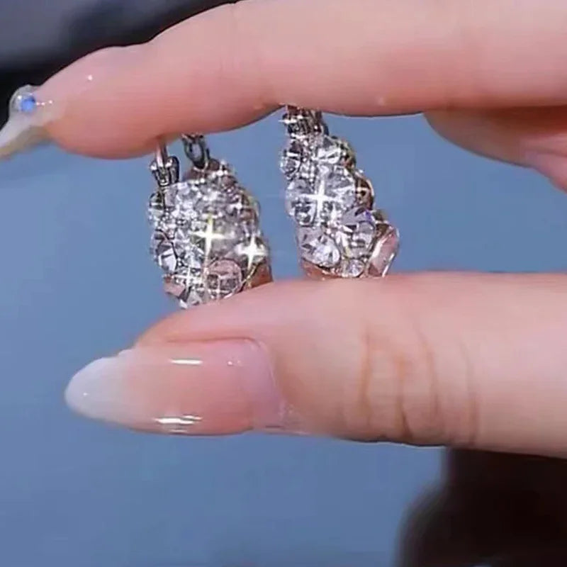 Boucles d'Oreilles Élégantes et Exquises à Paillettes en Forme de Cerceau