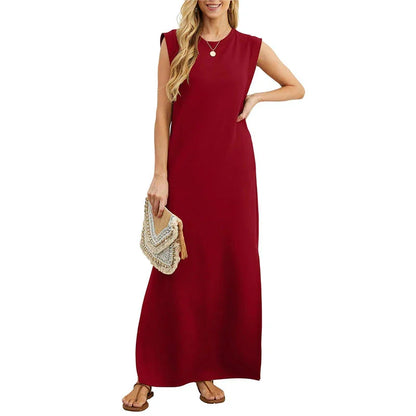 (💗Offre spéciale - 50% de réduction)Robe décontractée sans rides pour femmes avec ourlet fendu