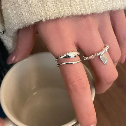 Minimalist Silver Knuckle Rings Set – Trendy Adjustable Midi Jewelry