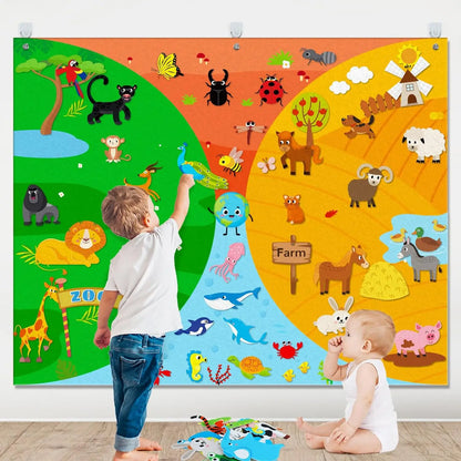 “Felt board zoo theme – interactive animal board”