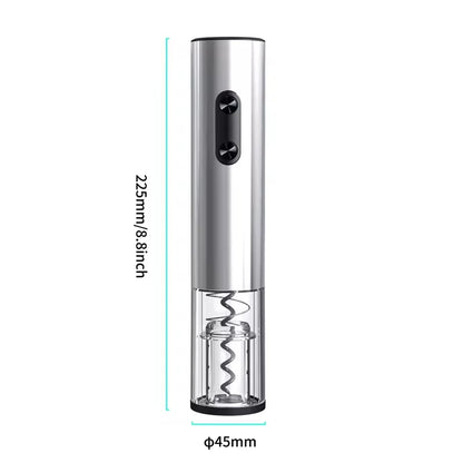 Electric wine opener – cordless automatic corkscrew for bottles – stainless steel wine opener