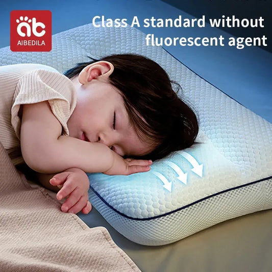 Baby memory foam pillow with breathable design for safe sleep