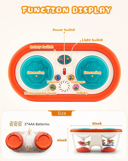 “Baby musical drum set toy with lights and sound