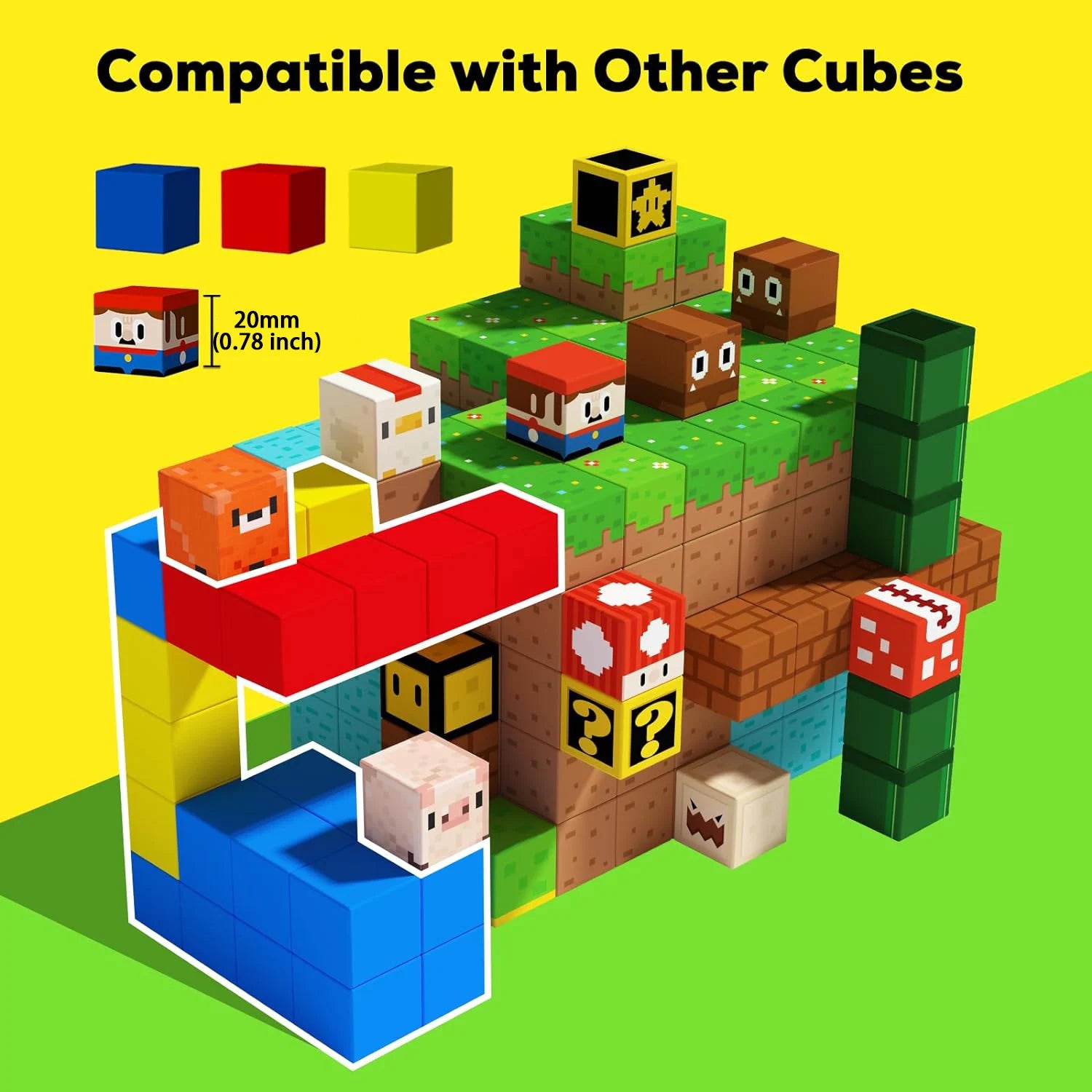 Pixel block battle game for kids with creative building and duel action