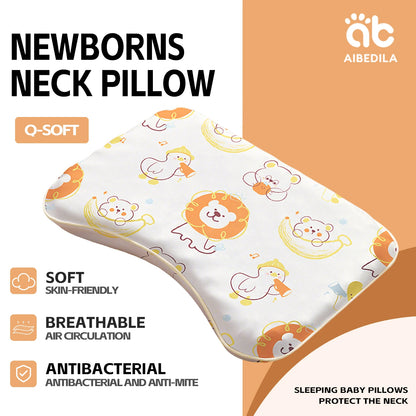 Aibedila ergonomic baby pillow with rabbit pattern for sleep support