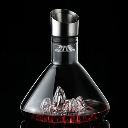 Luxury wine decanter with aerator – crystal glass carafe for red wine serving and flavor enhancement