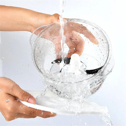 Push down manual food chopper vegetable cutter with clear bowl
