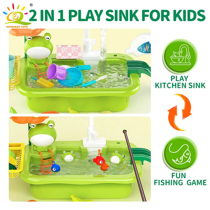 “Interactive dishwasher toy sink for kids – water play kitchen set”