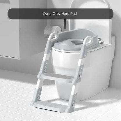 Kids toilet training seat with adjustable ladders and handrails”