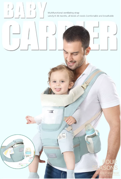 Ergonomic Baby Carrier with Hip Seat – Breathable, All-Position