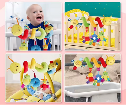 Plush Spiral Car Seat Toy – Sensory Animal Activity for Infants