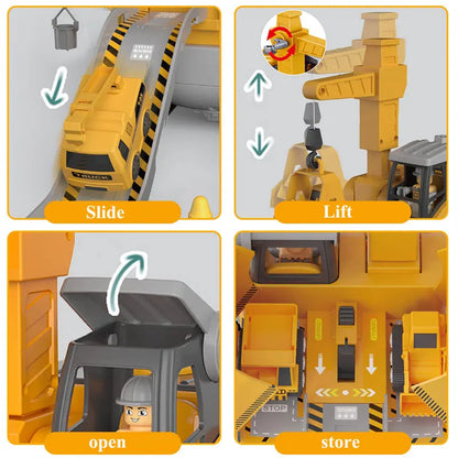 Build and play construction vehicle toy set with manual screwdriver