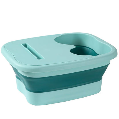 Collapsible foot soaking tub for plantar fasciitis, heel spurs and sore feet – foldable spa basin for pain relief and relaxation