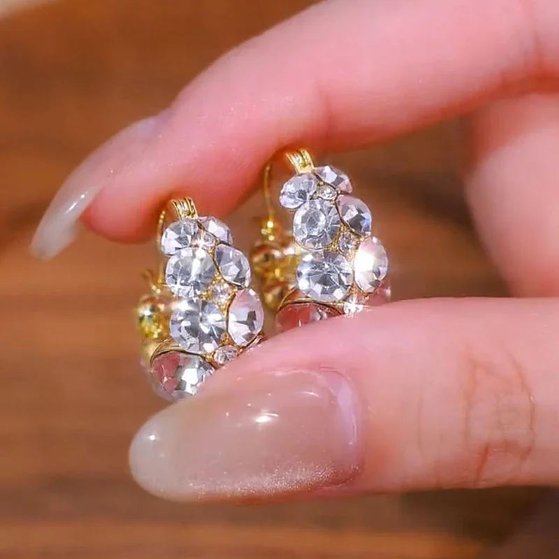 Boucles d'Oreilles Élégantes et Exquises à Paillettes en Forme de Cerceau